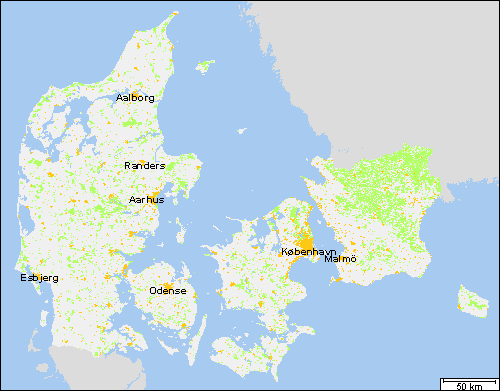 Kort over Danmark