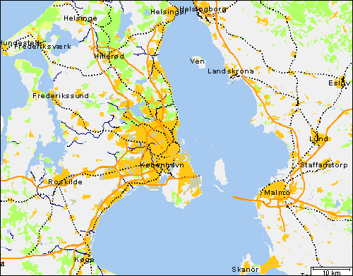 Kort over Øresundsregionen